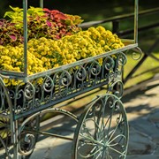 Zaer Ltd. International Pre-Order: 7.9ft. Tall Antique Style Flower Cart in Verdi Green "Paris 1968" ZR154079-VG View 5