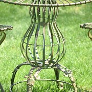 Zaer Ltd International Pre-Order: 3-Piece Metal Bistro Set with Folding Chairs & Round Table in Green ZR191499-GRS View 5