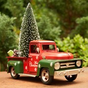 Zaer Ltd. International Red & Green Iron Christmas Truck with Snowflakes & Tree ZR191852 View 5