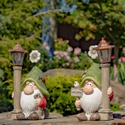 Zaer Ltd. International Set of 2 Spring Garden Gnomes with Solar Lanterns "Shortstack & Dinkle" ZR200366-SET View 5