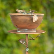 Zaer Ltd. International 63" Tall Tea Cup Birdhouse Garden Stake in Antique Copper LS213027 View 5