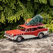 Zaer Ltd. International 1940's Vintage Style Wagon with Christmas Tree and Gifts in Red ZR191868 View 5