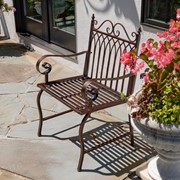 Zaer Ltd. International "Valley Forge" Iron Garden Arm Chair in Antique Bronze LS819002-BZ View 5
