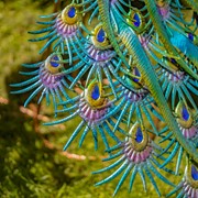 Zaer Ltd. International Pre-Order: Set of 2 Large Colorful Peacocks with Jewels "Royal and Sapphire" ZR140242-SET View 5