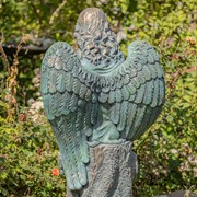 Zaer Ltd International 46" Tall Sitting Magnesium Angel Statue Reading Book in Antique Bronze "Dina" ZR232746-BZ View 5