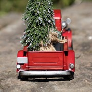 Zaer Ltd International 12.5" Country Style Red Pickup Truck with Christmas Tree ZR371100-XMAS View 5