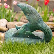 Zaer Ltd International Pre-Order: 37" Tall Mermaid Lying Down Garden Statue in Antq. Bronze "Finnleigh" ZR341137-BZ View 5