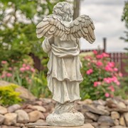 Zaer Ltd International 39" Tall Magnesium Angel Statue Praying in Antique White "Taylor" ZR341339-AW View 5