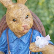 Zaer Ltd. International 25" Tall Magnesium Rabbit Garden Statue with Shovel & Bird "Jack Rabbit" ZR438253 View 5