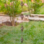 Zaer Ltd. International 76" Long Antique Bronze Iron Rain Chain with Abstract Swirls ZR215376-BZ View 5