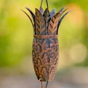 Zaer Ltd. International 76.5" Long Antique Bronze Iron Rain Chain with Pineapples ZR215377-BZ View 5