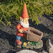 Zaer Ltd. International 17" Tall Spring Gnome Garden Statue with Wheelbarrow ZR244317 View 5