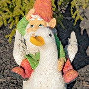 Zaer Ltd. International 23" Tall Spring Gnome Garden Statue Riding a Duck ZR245023 View 5