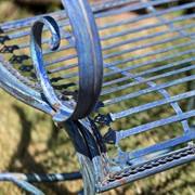 Zaer Ltd International Pre-Order: "Stephania" Victorian-Style Iron Garden Armchair in Antique Blue ZR090518-BL View 5