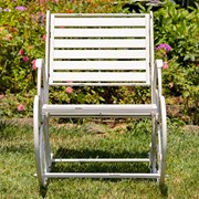 Zaer Ltd. International "Monte Carlo 1968" Iron Rocking Arm Chair in Antique White ZR821302-AW View 5