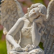 Zaer Ltd. International 30.7" Tall Magnesium Angel Statue Sitting on Pillar in Ant. Grey "Nicole Alyse" ZR342922-GY View 5