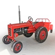 Zaer Ltd. International Pre-Order: 12.5 Ft. Long Large Red Metal Tractor with Cart "The Chesney" ZR534480-RD View 5