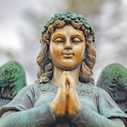 Zaer Ltd International 36" Tall Praying Magnesium Angel Statue in Antique Bronze "Gabriella" ZR252316-BZ View 5