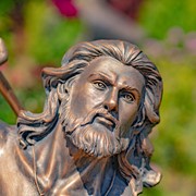 Zaer Ltd. International Pre-Order: 48" Magnesium Merman Garden Statue Throwing Trident - Bronze "Scotty" ZR343048-BZ View 5