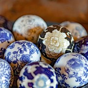 Zaer Ltd International Set of 12 Assorted 3" Ceramic Sailor Balls "Okinawa" - Blue Tones ZR088202 View 5
