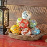 Zaer Ltd International Set of 12 Assorted 4" Ceramic Sailor Balls "Yokohama" - Bright Tones ZR088201 View 5