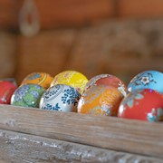 Zaer Ltd International Set of 12 Assorted 3" Ceramic Sailor Balls "Yokohama" - Bright Tones ZR088200 View 5