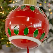 Zaer Ltd. International 35.83" Tall Red Christmas Ball Ornament Metal Garden Stake ZR210601 View 5