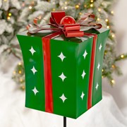 Zaer Ltd. International Set of 3 Assorted Christmas Gift Boxes with Twinkle Stars Garden Stakes ZR210606-SET View 5