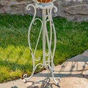 Zaer Ltd. International Set of 2 Standing Iron Basket Plant Stands in Antique White "London 1820" ZR191035-AW View 5