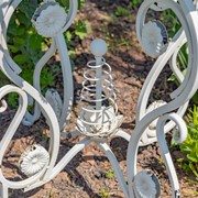 Zaer Ltd. International 25.2" Tall Round Iron Table with Aster Flower Accents "Copenhagen 1843" ZR200520-AW View 5