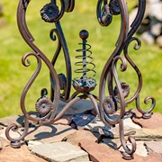 Zaer Ltd. International 25.2" Tall Round Iron Table with Aster Flower Accents "Copenhagen 1843" ZR200520-BZ View 5