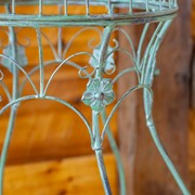 Zaer Ltd. International Pre-Order: Set/2 Hourglass Shaped Birdcage Plant Stands in Green "London 1820" ZR200527-GR View 5