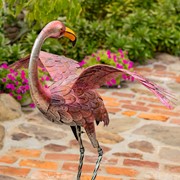Zaer Ltd. International Set of 4 Metallic Pink Flamingo Garden Figurines in Assorted Styles ZR218218-SET View 5