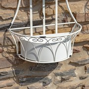 Zaer Ltd. International Set of Dual Wall Hanging Iron Basket Planters in Antique White "Copenhagen 1843" ZR200536-AW View 5