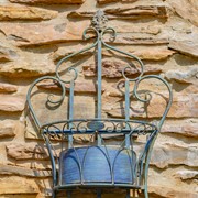 Zaer Ltd. International Set of 2 Dual Wall Hanging Iron Basket Planters in Cobalt Blue "Copenhagen 1843" ZR200536-BL View 5