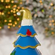 Zaer Ltd International Set of 3 Assorted Colorful Santa Hat Wearing Christmas Tree Yard Stakes ZR210469-SET View 5