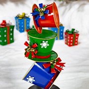 Zaer Ltd. International 40" Tall Iron Tower of Top Hats Holiday Display "The Frosty" (Blue) ZR220441 View 5