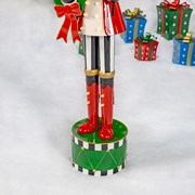 Zaer Ltd International 65" T. Standing Iron Nutcracker w/Christmas Tree, Wreath & LED Lights "Emmanuel" ZR220431 View 5