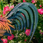 Zaer Ltd. International 28" Tall Painted Iron Rooster Decoration "Leopold" ZR220904 View 5