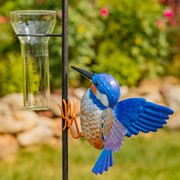 Zaer Ltd International 46.75" Tall Iron Garden Stake with Hummingbird and Rain Gauge "Skye" ZR120340 View 5