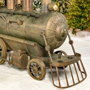 Zaer Ltd. International 16ft. Long XL Antique Bronze Iron Train "The Flying Santa" ZR200888-BZ View 5