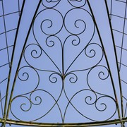 Zaer Ltd. International 13ft. Tall Round Iron Garden Gazebo in Antique Green "Bella Rosa" ZR633730-GR View 5