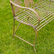 Zaer Ltd International Round Top Bench with Grizzly Bear & Mountain Silhouette "Yellowstone" ZR220862-GR View 5