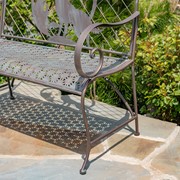 Zaer Ltd International Classic Outdoor Bench with Howling Wolf & Moon Silhouette "Gunnison" ZR220866-BZ View 5