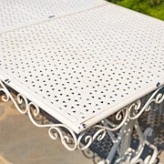 Zaer Ltd International "Solebury" Five-Piece Metal Dining Set in Antique White ZR220869-70-AW View 5