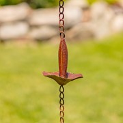 Zaer Ltd International 76.5" Long Iron Mushroom Rain Chain in Antique Rust ZR156130-AR View 5