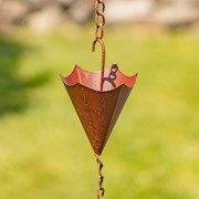Zaer Ltd. International 78" Long Iron Umbrella Rain Chain in Antique Rust ZR156140-AR View 5