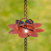 Zaer Ltd International 78" Long Iron Flower Rain Chain in Antique Rust ZR156150-AR View 5