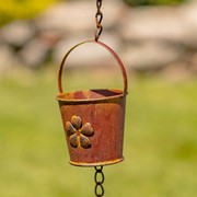 Zaer Ltd International 78" Long Bucket Rain Chain in Antique Rust ZR156160-AR View 5