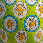 Zaer Ltd. International 17.75" Tall Ceramic Stoneware Stool in Green, Blue, & Yellow "Cassidy" ZR083856 View 5